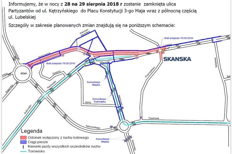 Zmiany w ruchu przy dworcu już dzisiaj w nocy. Wykonawca będzie wylewał asfalt 