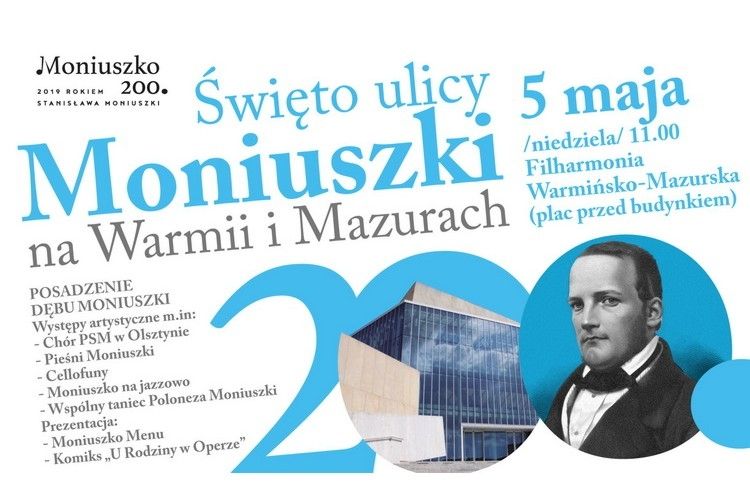 Filharmonia zaprasza na Święto Ulicy Moniuszki na Warmii i Mazurach