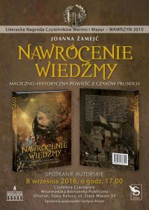 WBP zaprasza na spotkanie autorskie z Joanną Żamejć, laureatką Nagrody Czytelników WAWRZYN 2015