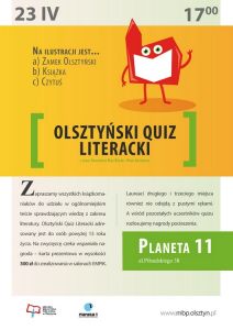 Olsztyński Quiz Literacki w Planecie 11 odbędzie się we wtorek